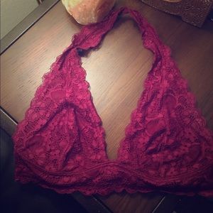 🌟Price Drop Free People Burgundy Halter Brallette
